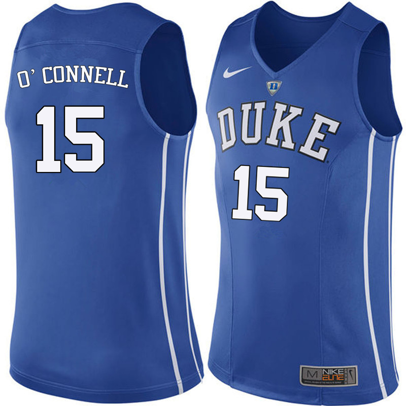 Men Duke Blue Devils #15 Alex O'Connell College Basketball Jerseys Sale-Blue - Click Image to Close